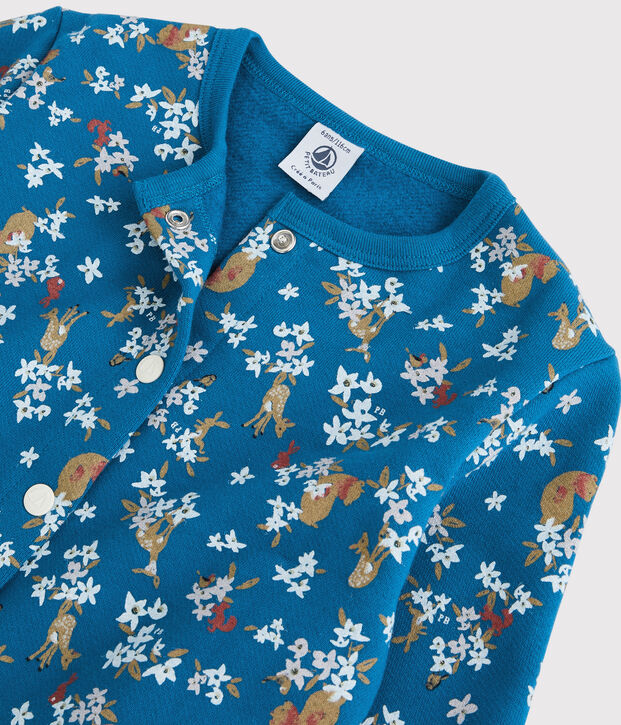 Girls' Fleece Cardigan blue/multicolor