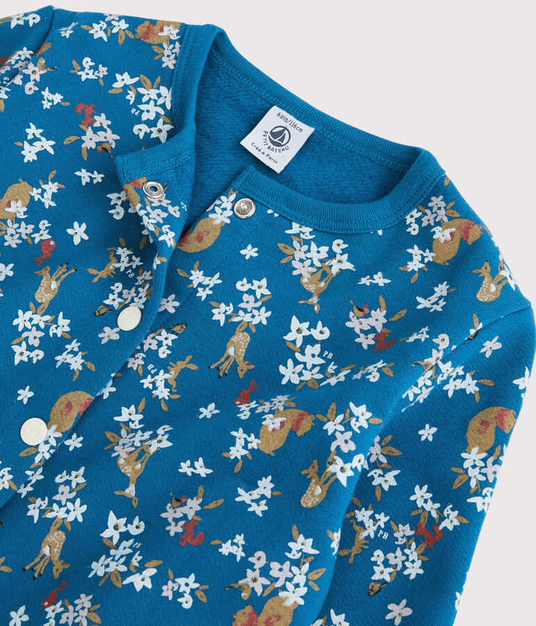 Girls' Fleece Cardigan MALLARD /MULTICO