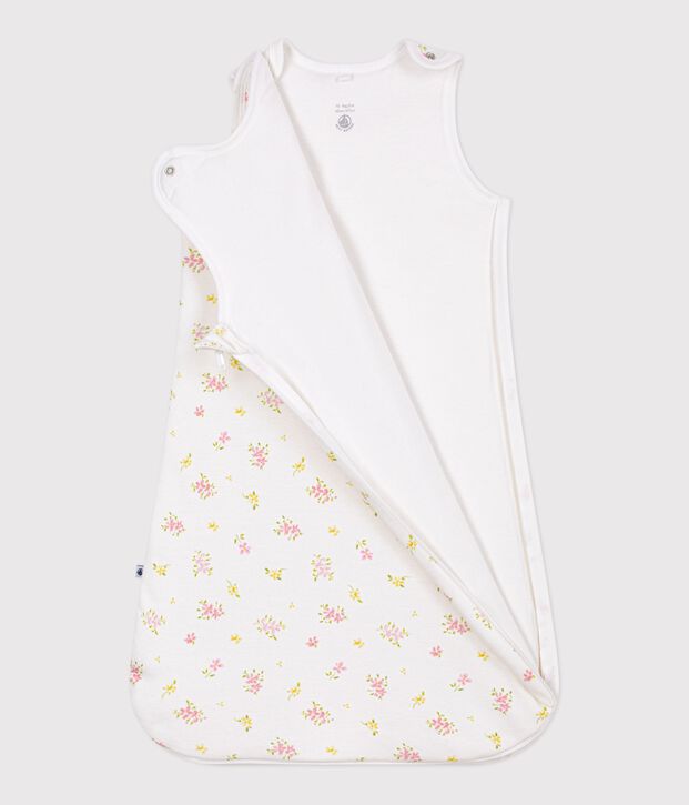 Babies' 1.5 TOG floral-print cotton sleeping bag white/multicolor