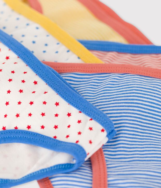 Girls' Pinstriped Organic Cotton Knickers - 5-Pack multicolor