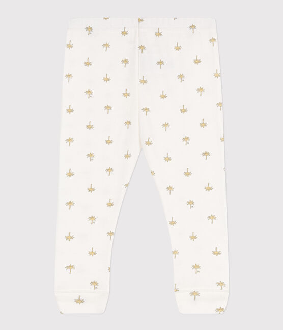 Babies' Cotton Floral Print Leggings MARSHMALLOW white/GRIS grey
