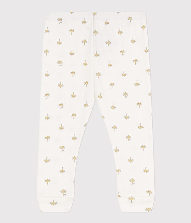Babies' Cotton Floral Print Leggings white/grey