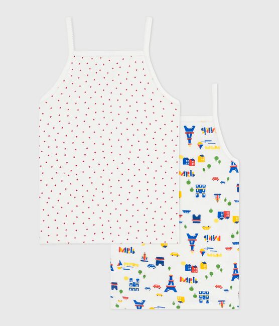 Pack of children's strappy Paris-print cotton vests variante 1
