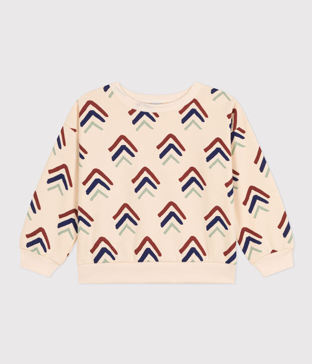 Children's Printed Fleece Sweatshirt Ecru/multicolor
