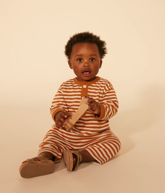 Babies' Long Tube Knit Bodysuit ECUREUIL /AVALANCHE