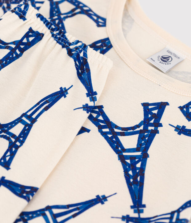 Unisex Paris Cotton Pyjamas Ecru/multicolor