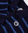 Babies' stripy 0cotton sweatshirt with a polo collar blue/multicolor