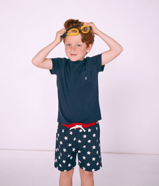 Boys' Beach Shorts SMOKING blue/MARSHMALLOW white