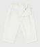 Babies' plain twill trousers MARSHMALLOW white