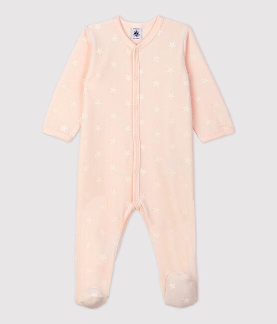 Babies' Velour Sleepsuit FLEUR pink/ECUME grey