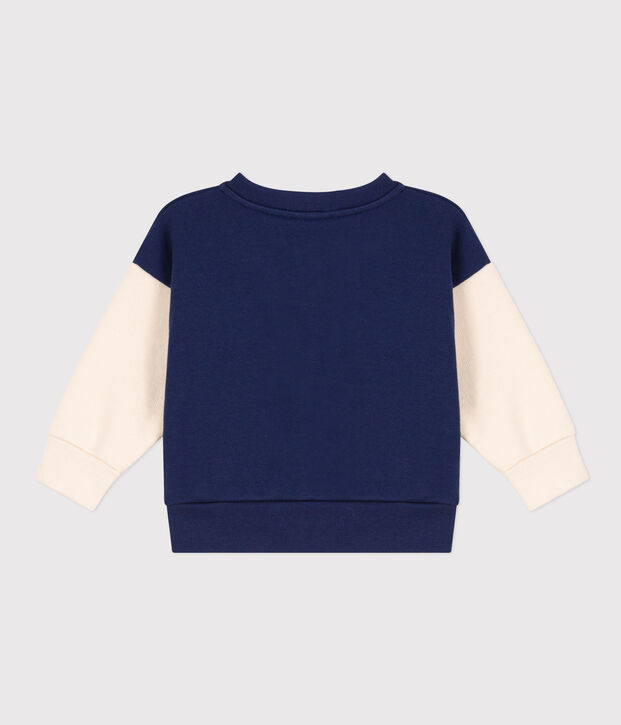 Babies' Fleece Varsity Jacket blue/ecru