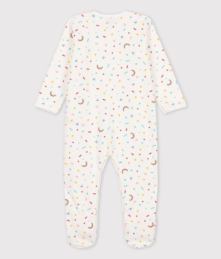 Babies' Fleece Sleepsuit MARSHMALLOW white/MULTICO white