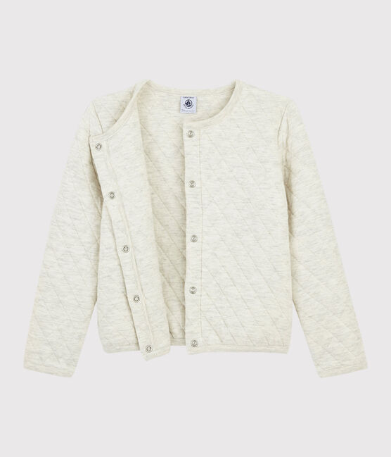 Girls' Tubular Knit Cardigan MONTELIMAR CHINE beige