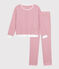 Women's stripy cotton pyjamas ROSEWOOD pink/MARSHMALLOW