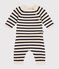 Babies' Wool/Cotton Knit Sailor Striped Clothing - 2-Piece Set AVALANCHE white/SMOKING blue
