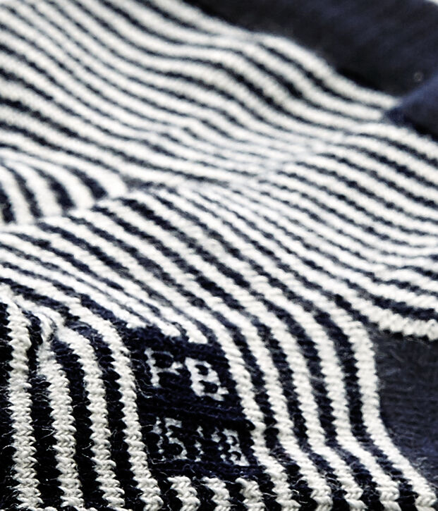 Unisex baby pinstriped socks blue/white