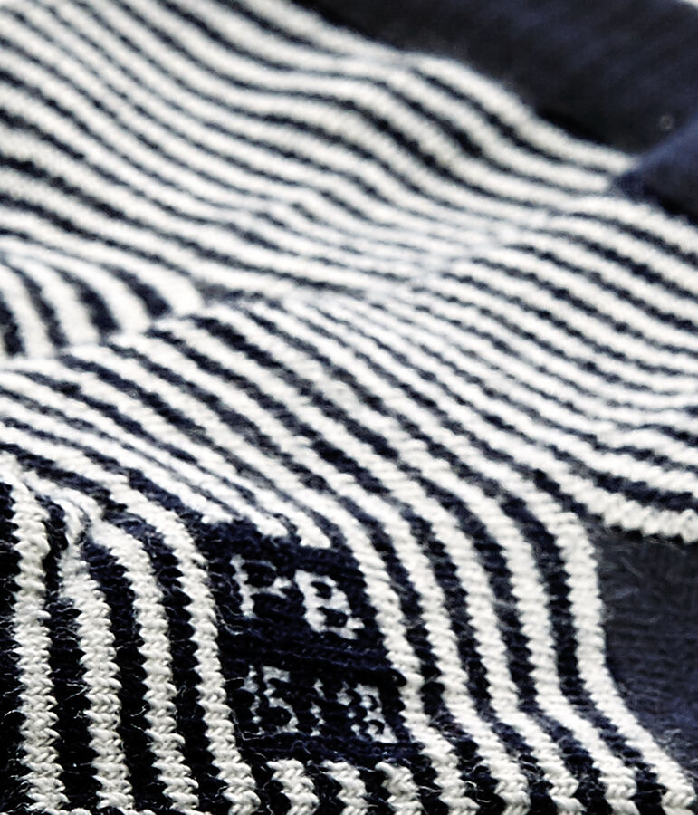 Unisex baby pinstriped socks blue/white