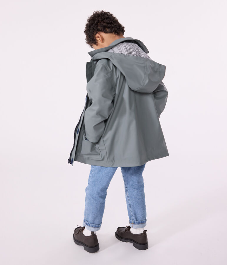 Children's unisex iconic recycled raincoat green