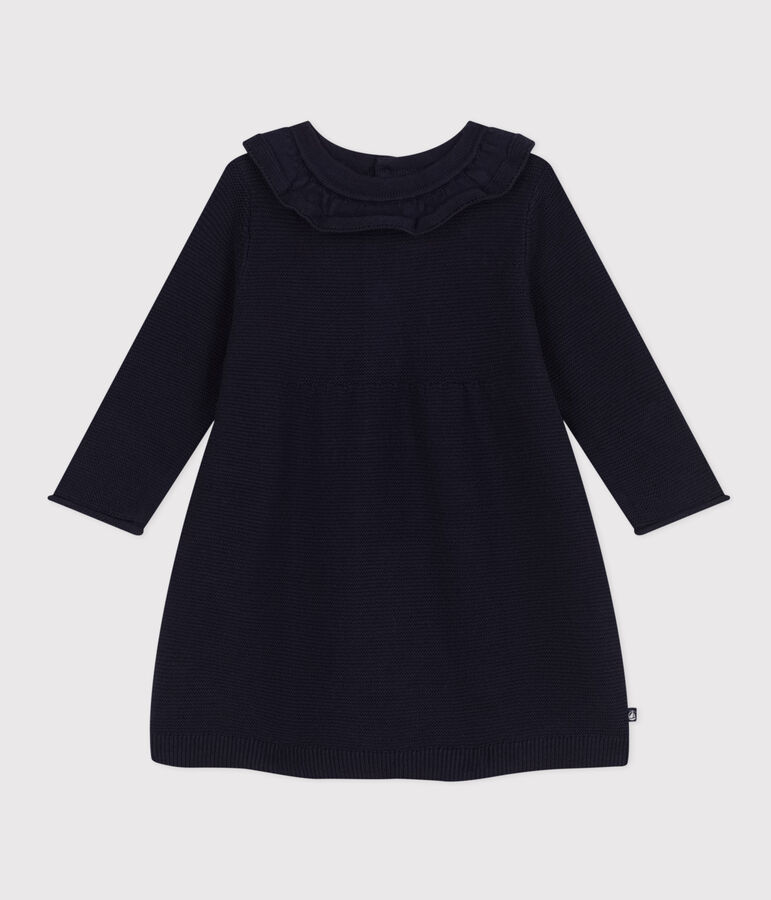 Babies' Long-Sleeved Knit Dress blue