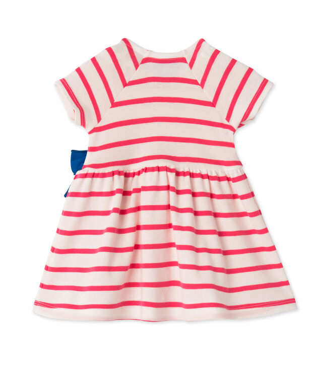Robe b&eacute;b&eacute; fille ray&eacute;e white/pink