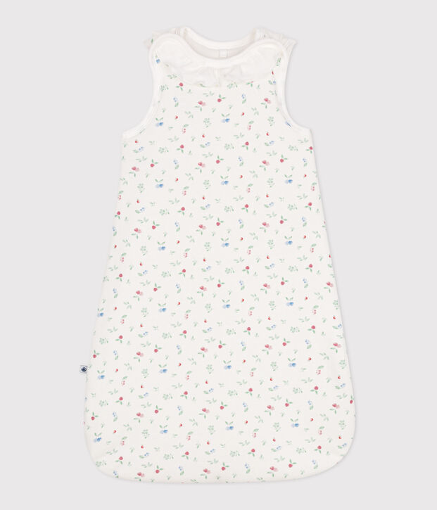 Babies' 2 TOG fruit print cotton sleeping bag white/multicolor