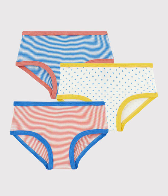 Girls' Pinstriped Organic Cotton Knickers - 3-Pack variante 1