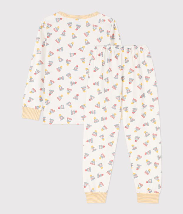 Children's Hat Fleece Pyjamas white/multicolor
