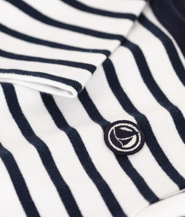 Children's Unisex Organic Cotton Breton Top white/blue