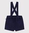Babies' twill shorts with straps blue