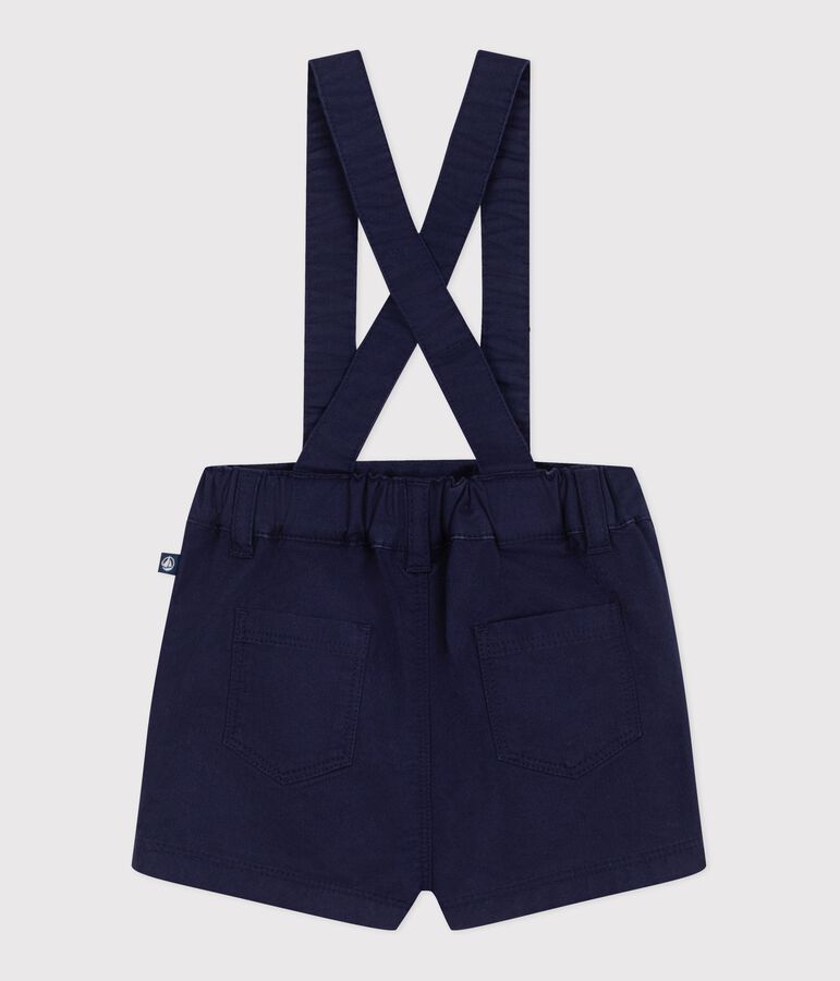 Babies' twill shorts with straps blue