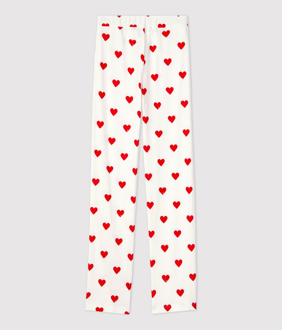 Women's Organic Cotton Trousers MARSHMALLOW white/TERKUIT red