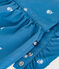 Babies' long cotton dungarees, embroidered with flowers ALASKA blue/MARSHMALLOW white