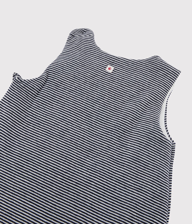 Babies' Stripy Organic Cotton Sleeping Bag blue/white