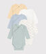 Babies' long-sleeved wrapover cotton bodysuits - 5-Pack