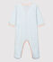 Babies' Organic Cotton Sleepsuit MARSHMALLOW white/BRASIER blue