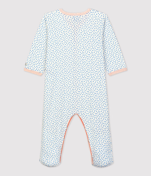 Babies' Organic Cotton Sleepsuit white/blue