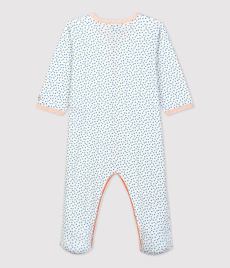 Babies' Organic Cotton Sleepsuit white/blue