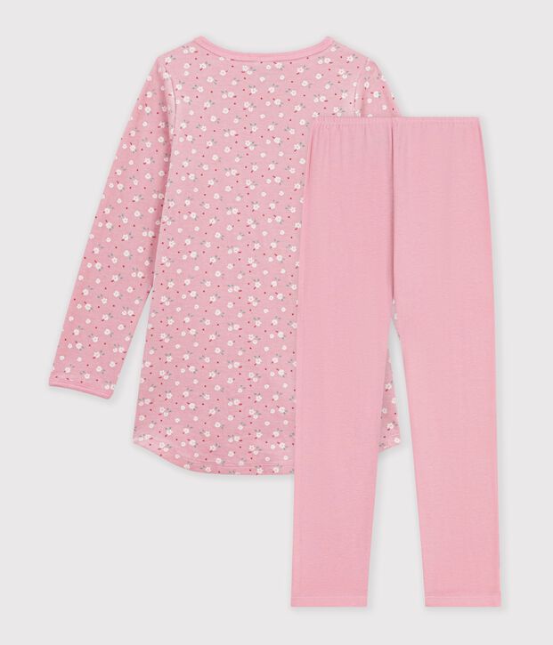 Children's floral velour nightdress and leggings pink/multicolor