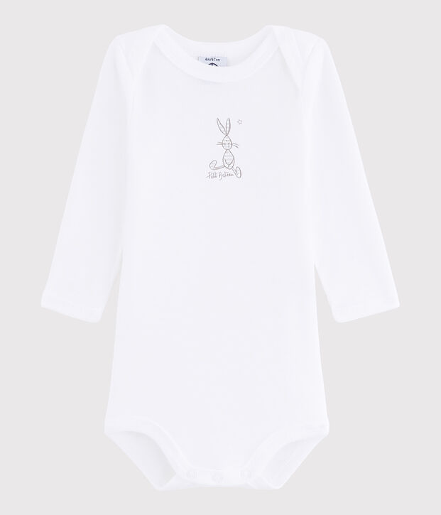 Unisex Babies' Long-Sleeved Bodysuit white