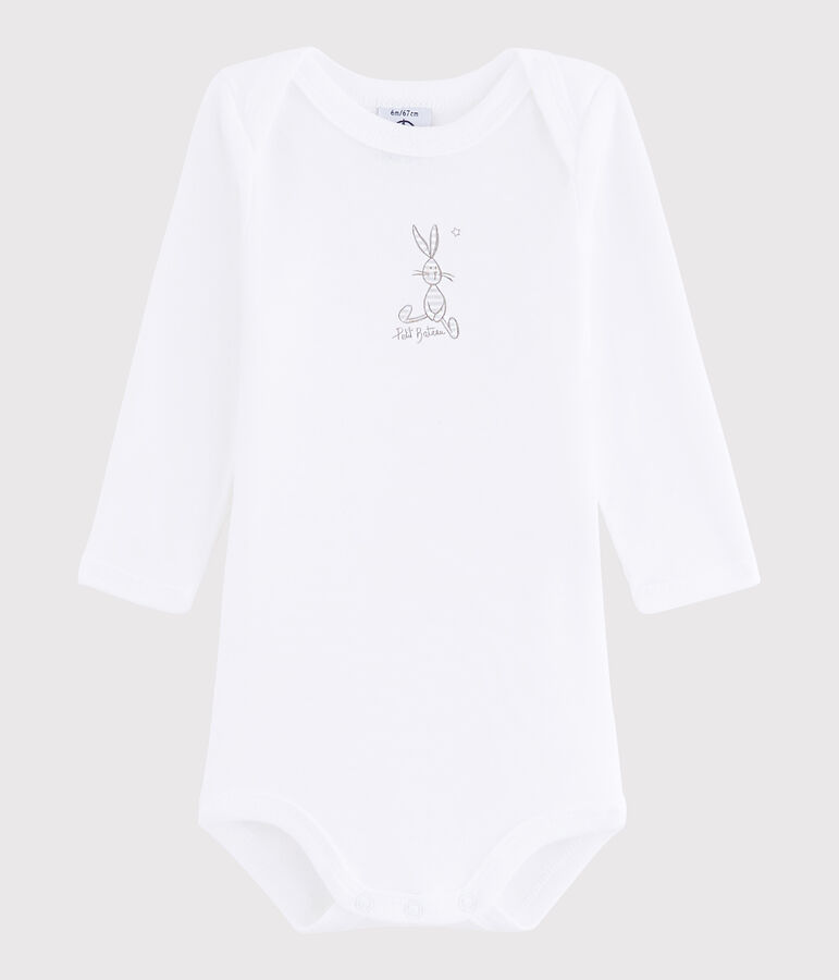 Unisex Babies' Long-Sleeved Bodysuit white