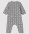 Babies' Patterned Weave Tube Knit Jumpsuit with Hedgehog Print SUBWAY grey/MARSHMALLOW white