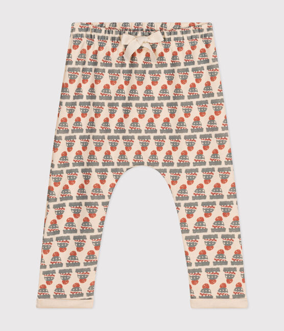 Babies' Patterned Thick Jersey Trousers AVALANCHE white/MULTICO
