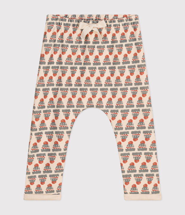 Babies' Patterned Thick Jersey Trousers Ecru/multicolor