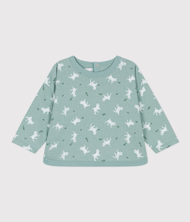 Babies' Long-Sleeved Tube Knit T-Shirt green/multicolor
