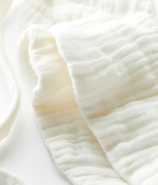 Babies' Organic Cotton Floppy Hat MARSHMALLOW white