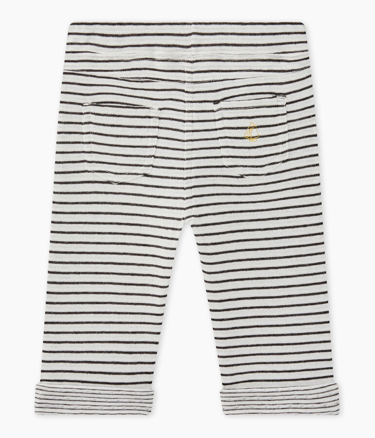 Baby boy's striped pants white/grey