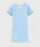 Unisex Ribbed Short Pyjamas EDNA blue/MARSHMALLOW white