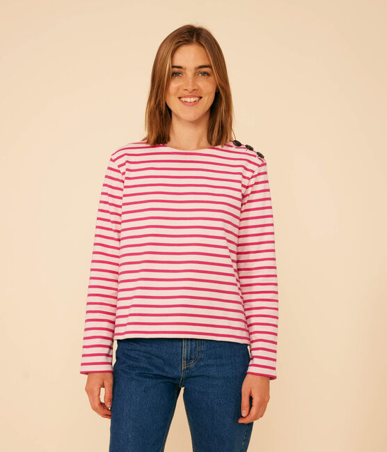 Women's Buttoned Cotton Breton Top SALINE /DELHI