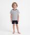 Boys' Short Cotton Pyjamas with Sailor Stripes white/blue