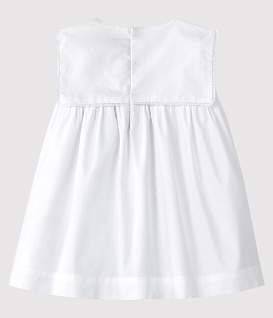 Baby Girls' Sleeveless Poplin Formal Dress ECUME white